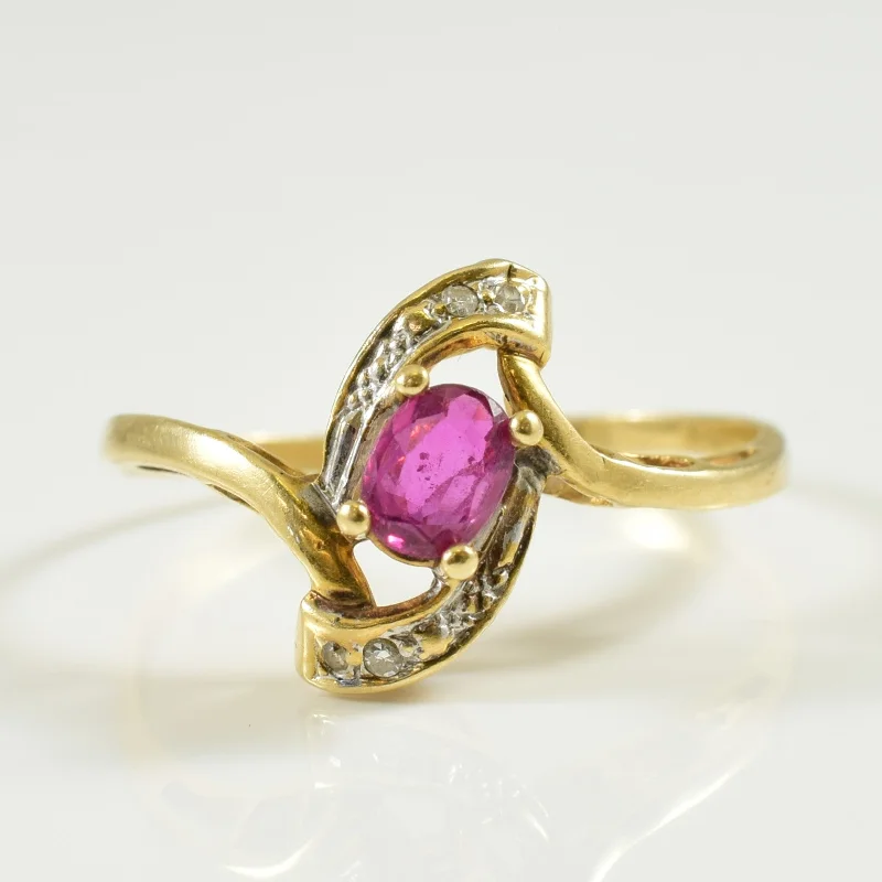 Graceful art rings-Ruby & Diamond Ring | 0.26ct, 0.02ctw | SZ 7 |