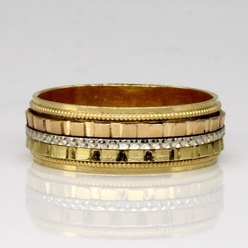 Lustrous silver rings-18k Tri Tone Gold Ring | SZ 7 |