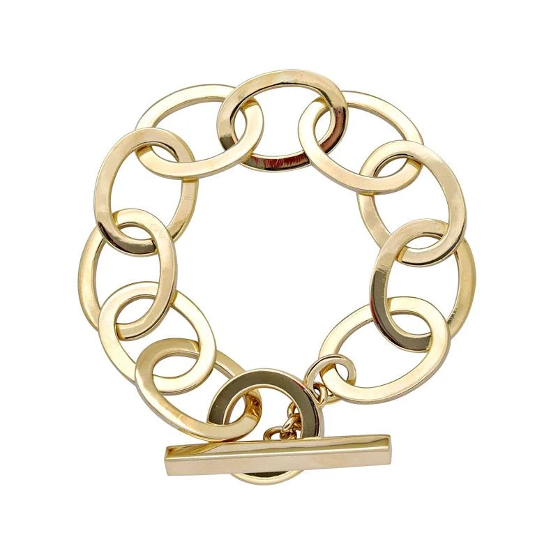 Rococo style bangles-Toggle Bracelet - Gold  (2146G)