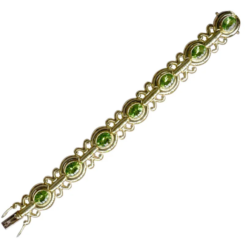 Thick stone bangles-Bracelet- Peridot (966D)