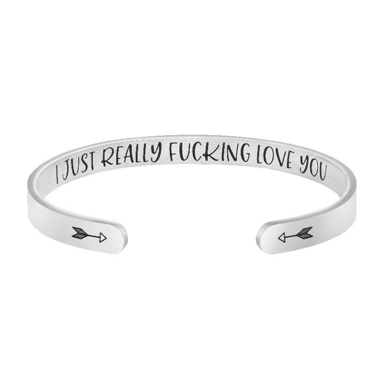 Poppy motif bangles-I Just Really F**king Love You Inspirational Bracelets