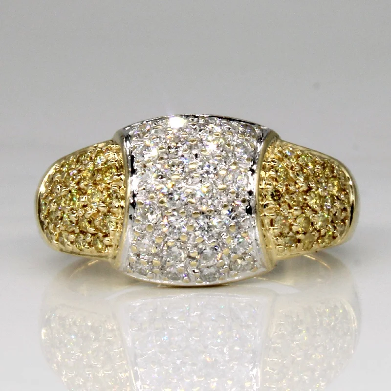 Spirit eye rings-Two Tone Diamond Cluster Ring | 0.81ctw | SZ 6.5 |