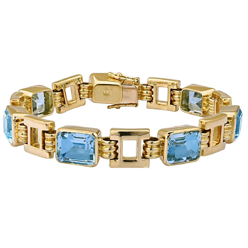 Smooth modern bracelets-Bracelet- Blue Topaz (1154E)