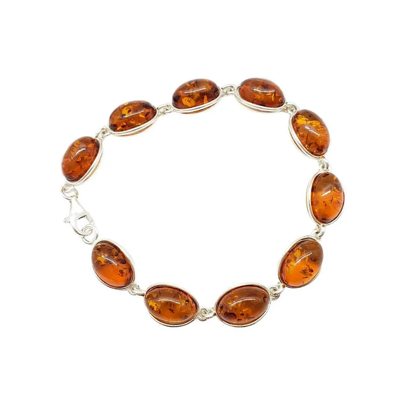 Playful bangles-Spheroid Oval Amber Bracelet