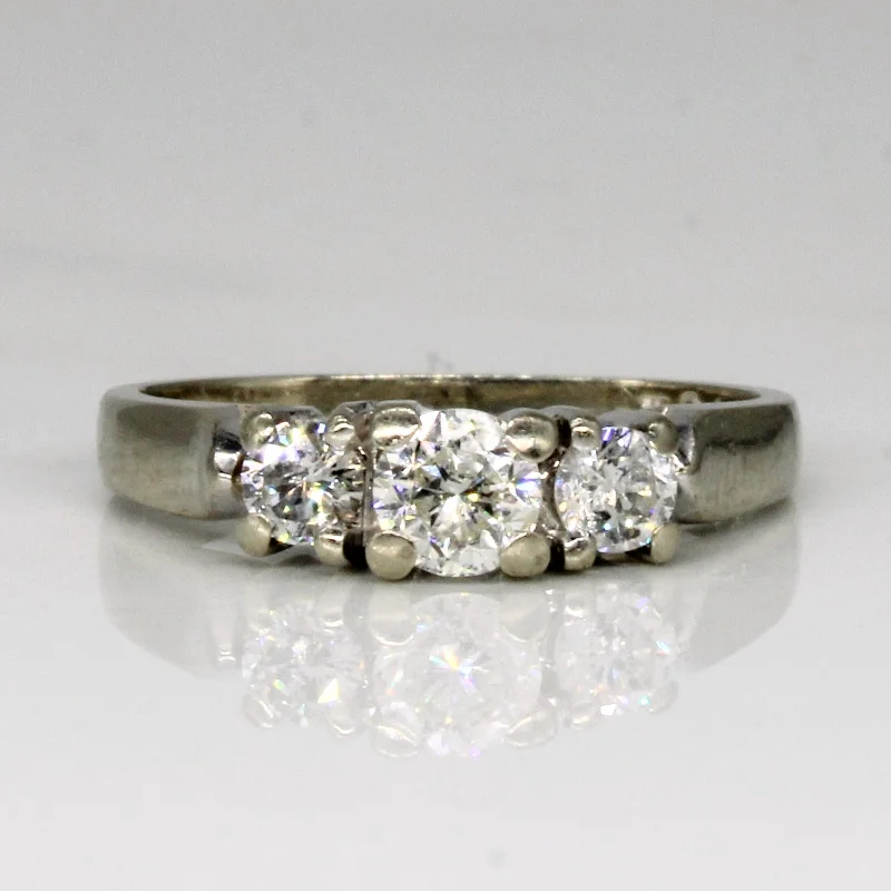 Cotton thread rings-Three Stone Diamond Ring | 0.46ctw | SZ 5 |