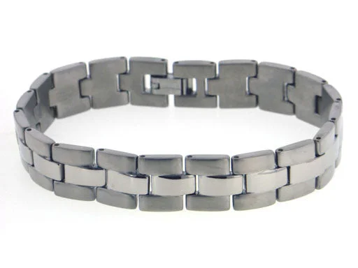 Multi-bead bangles-Men's Panther Link High Grade Titanium Metal Jewelry Bracelet, 8" Long