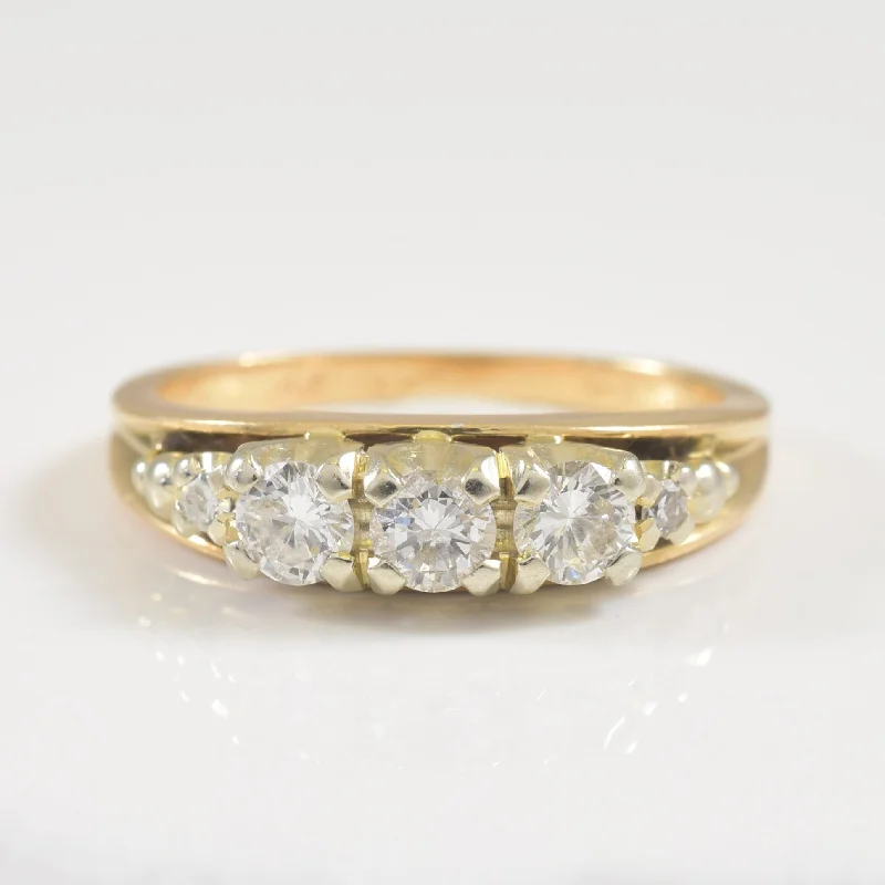 Pine grain rings-Five Stone Diamond Ring | 0.42ctw | SZ 4.5 |