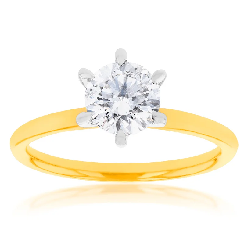 Thick band rings-18ct Yellow Gold 1.00 Carat Diamond Solitaire Ring