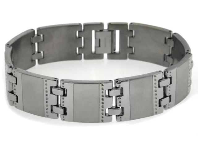 Strand weave bracelets-Mens Rugged Brushed Matte Titanium Link Cobra Bracelet