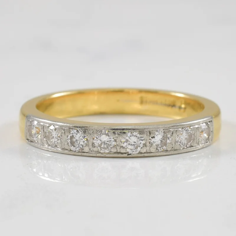 Fine rose rings-Two Tone Pave Set Diamond Ring | 0.32ctw | SZ 7.75 |