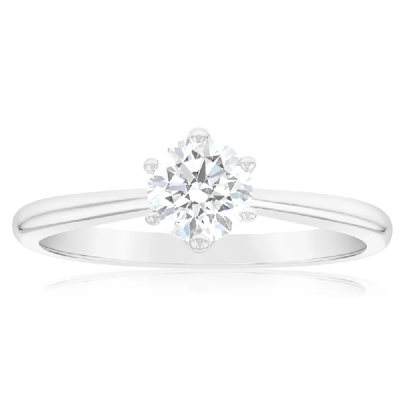 Soft enamel rings-Luminesce Lab Grown 3/4 Carat Diamond Solitaire Ring set in 14ct White Gold