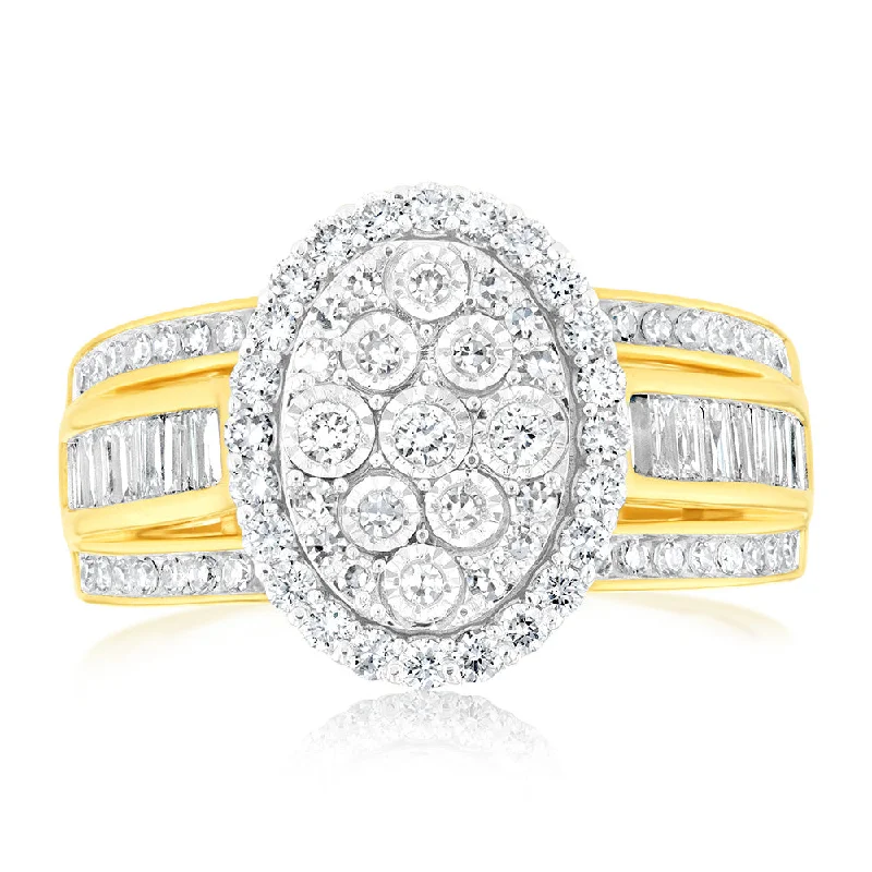 Fine stack rings-Luminesce Lab Grown 9ct Yellow Gold Ring in1 Carat Diamond