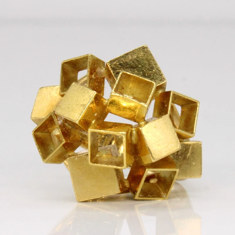 Aged vow rings-18k Yellow Abstract Cube Ring | SZ 6.5 |