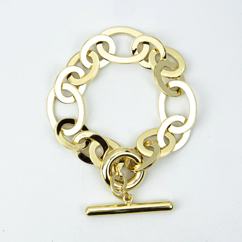 Soft enamel bracelets-Toggle Bracelet - Gold