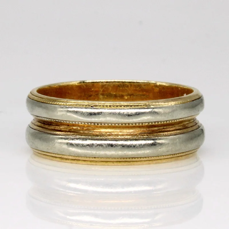 Aged cameo rings-Two Tone Gold Band | SZ 7 |