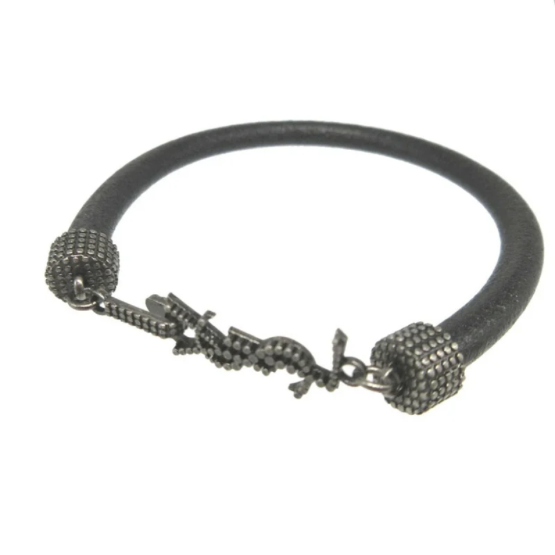 Hex gem bracelets-Saint Laurent Leather Charm Bracelet (Pre-Owned)