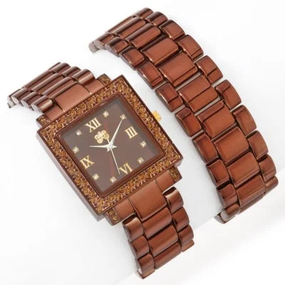 Root carved bracelets-Brown Curations with Stefani Greenfield Wrap Watch and Bracelet Set