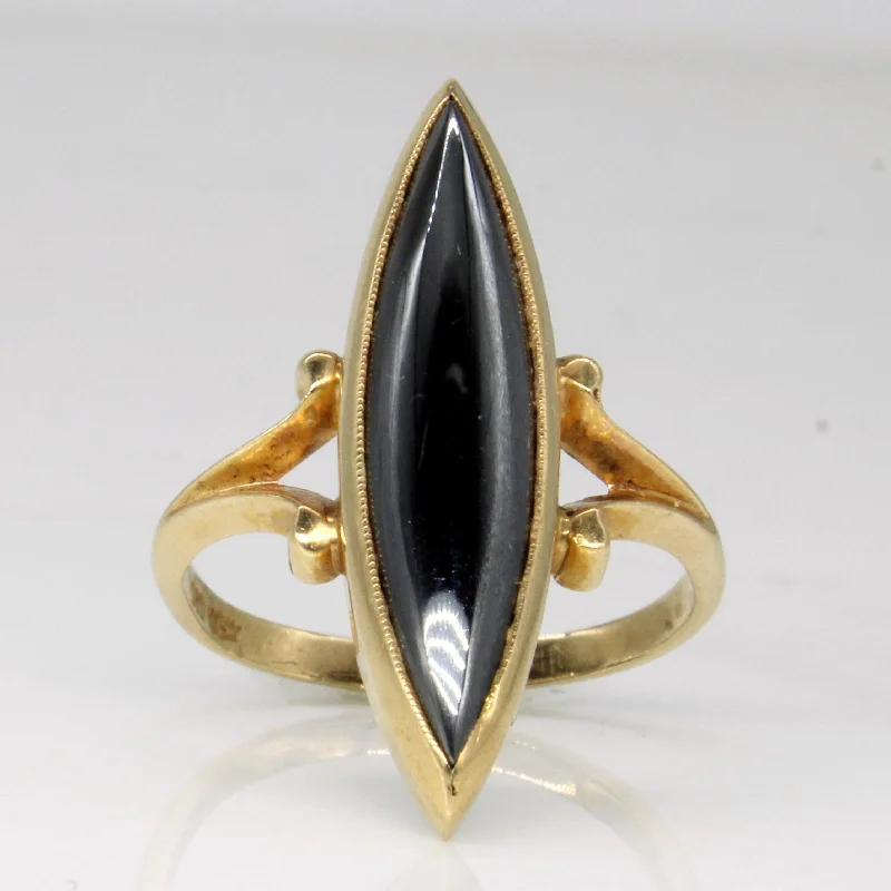 Smooth modern rings-Hematite Cocktail Ring | 5.70ct | SZ 6.5 |