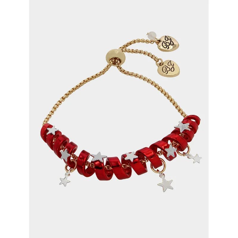 Soft enamel bracelets-Betseys Holiday Coil Bracelet Red